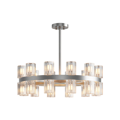 Crystal Chandelier Solid Copper Glass Cylinder Matrix G4 American Style Large-Scale