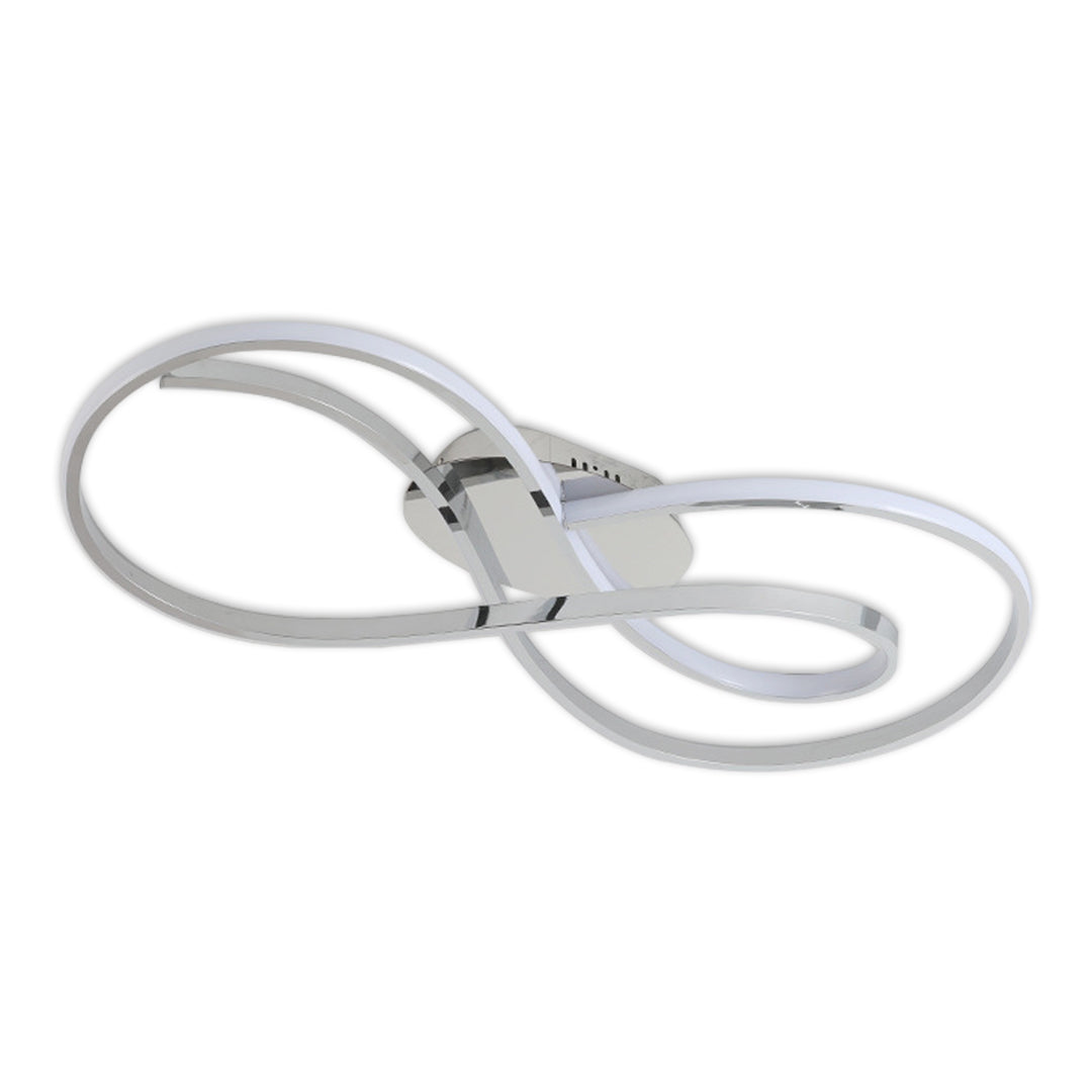Infinity Loop Silicone LED Flush Mount in Black, Chrome, or Gold with Dimmable Option in Two Sizes