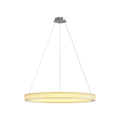 Copper Ring Chandelier White Acrylic Dimmable LED 3000K 6000K Remote 7 Sizes