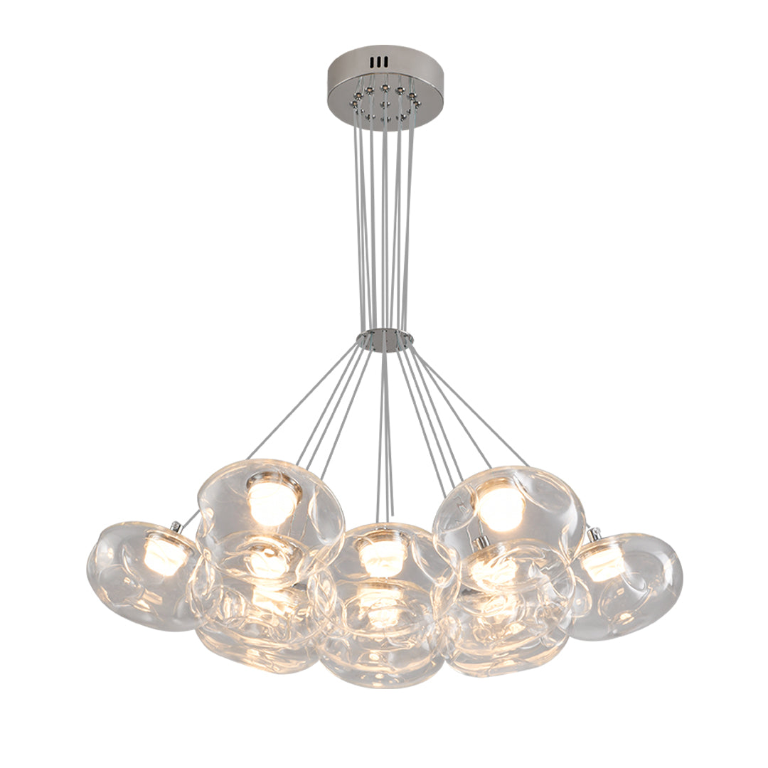 Glass Globe Multi-Head Chandelier with Full-Spectrum Integrated LED