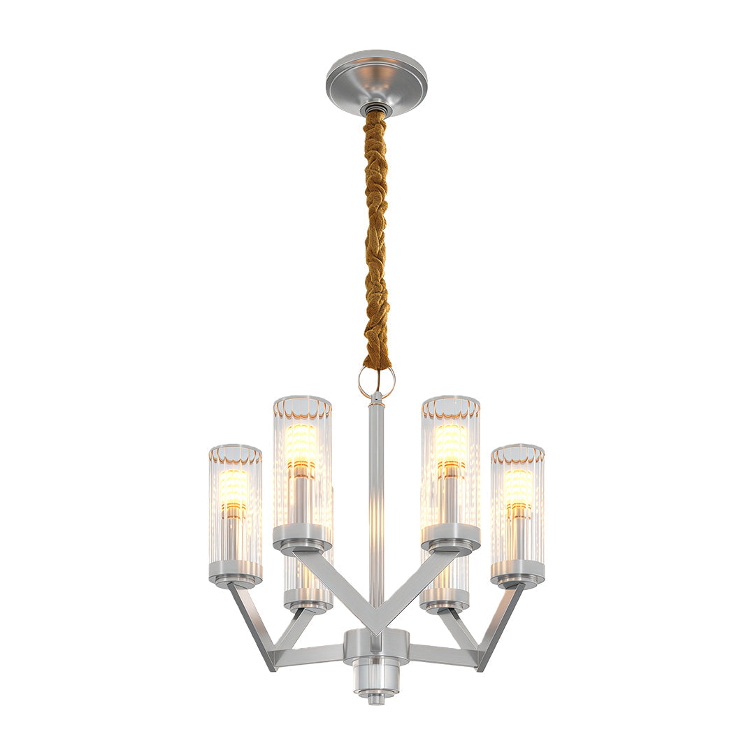 Fluted Cylinder Drop Chandelier