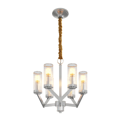 Fluted Cylinder Drop Chandelier