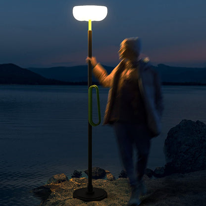 Movable Solar Torchiere Outdoor Floor Lamp IP65 Aluminium Acrylic 3000K 76''