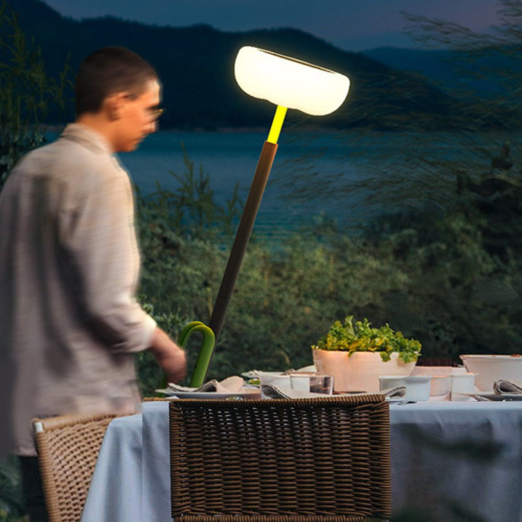 Movable Solar Torchiere Outdoor Floor Lamp IP65 Aluminium Acrylic 3000K 76''