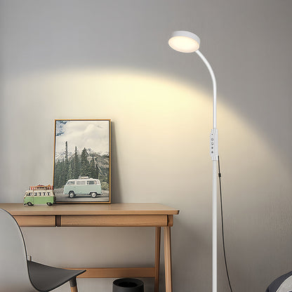 Floor Reading Lamp LED Touch Control 3 Color Temperature Eye Care Gooseneck PC Shade Piano Task Black White 65 Inch