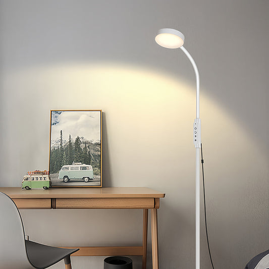 Floor Reading Lamp LED Touch Control 3 Color Temperature Eye Care Gooseneck PC Shade Piano Task Black White 65 Inch