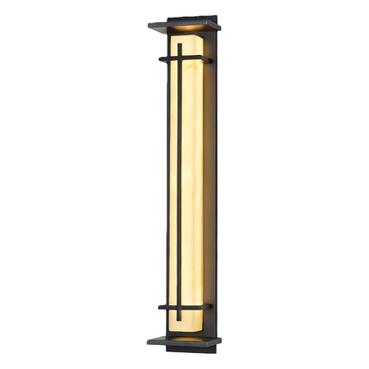 Modern LED Wall Sconce Stainless Steel Artificial Marble Shade IP65 2CCT 3 Sizes Black Indoor Outdoor