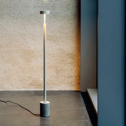 Modern Floor Lamp LED Dimmable Frosted Acrylic Shade Iron Pole Remote Control Stepless Dimming Nordic Black Gray White 56 Inch