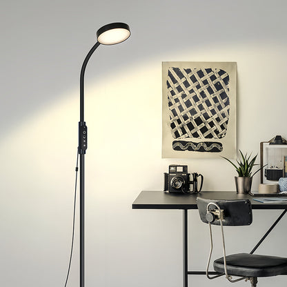 Floor Reading Lamp LED Touch Control 3 Color Temperature Eye Care Gooseneck PC Shade Piano Task Black White 65 Inch