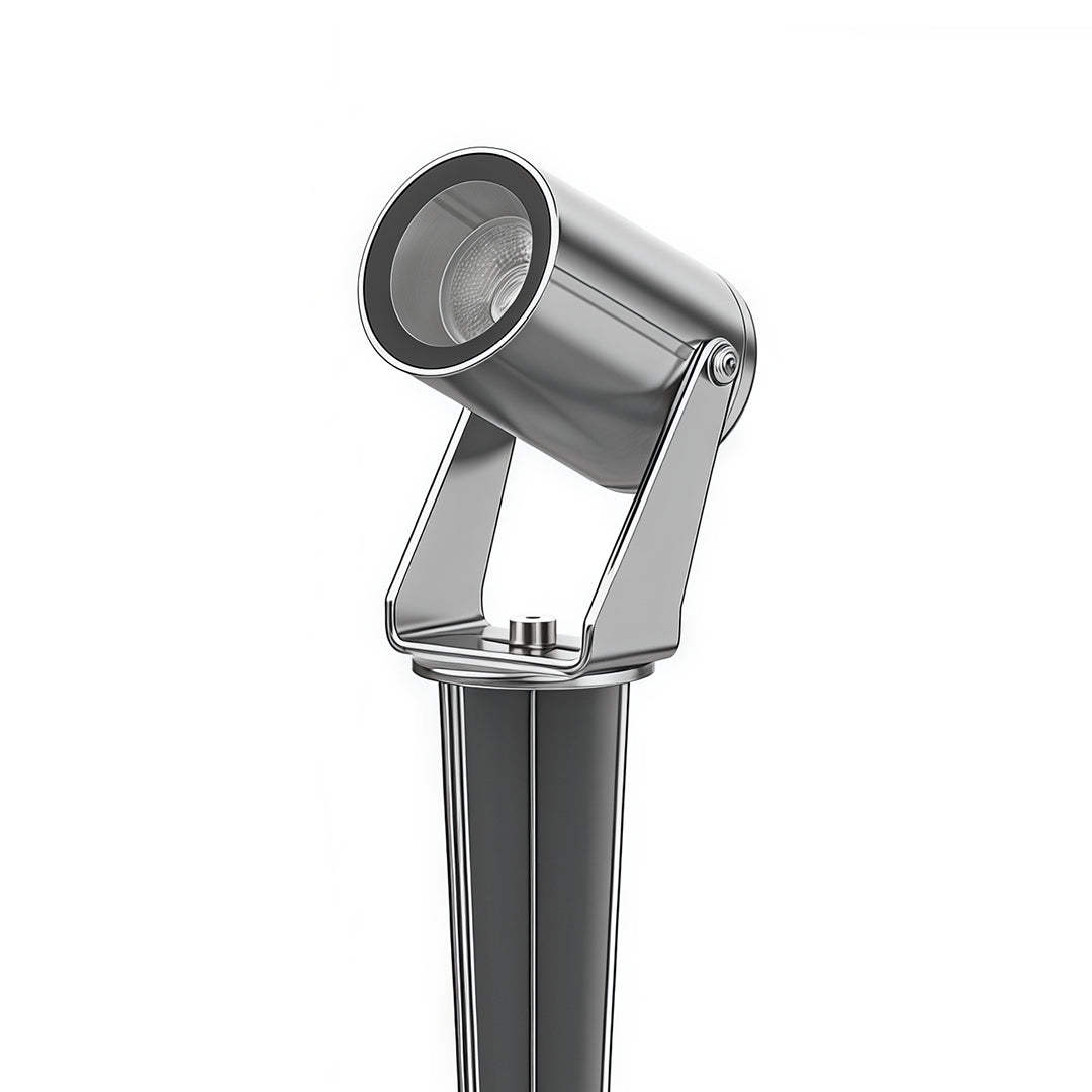 Hardwired LED Outdoor Landscape Spotlight 3W DC24V Aluminum Alloy Tempered Glass Stainless Steel Stake IP65 3000K