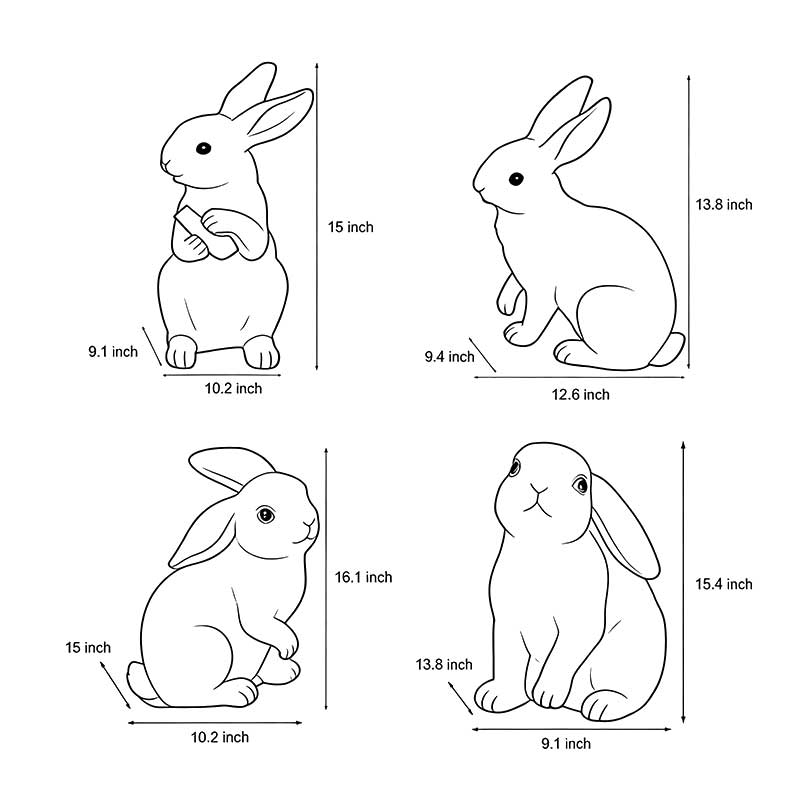 Rabbit Garden Light Resin Fiberglass LED E27 5W 3000K IP65 Hardwired 4 Poses Garden Lawn Park Villa