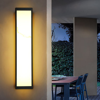 Modern Marble Finish Stainless Steel LED Outdoor Wall Sconce Black IP65 CRI80 4 Heights Courtyard Park Villa
