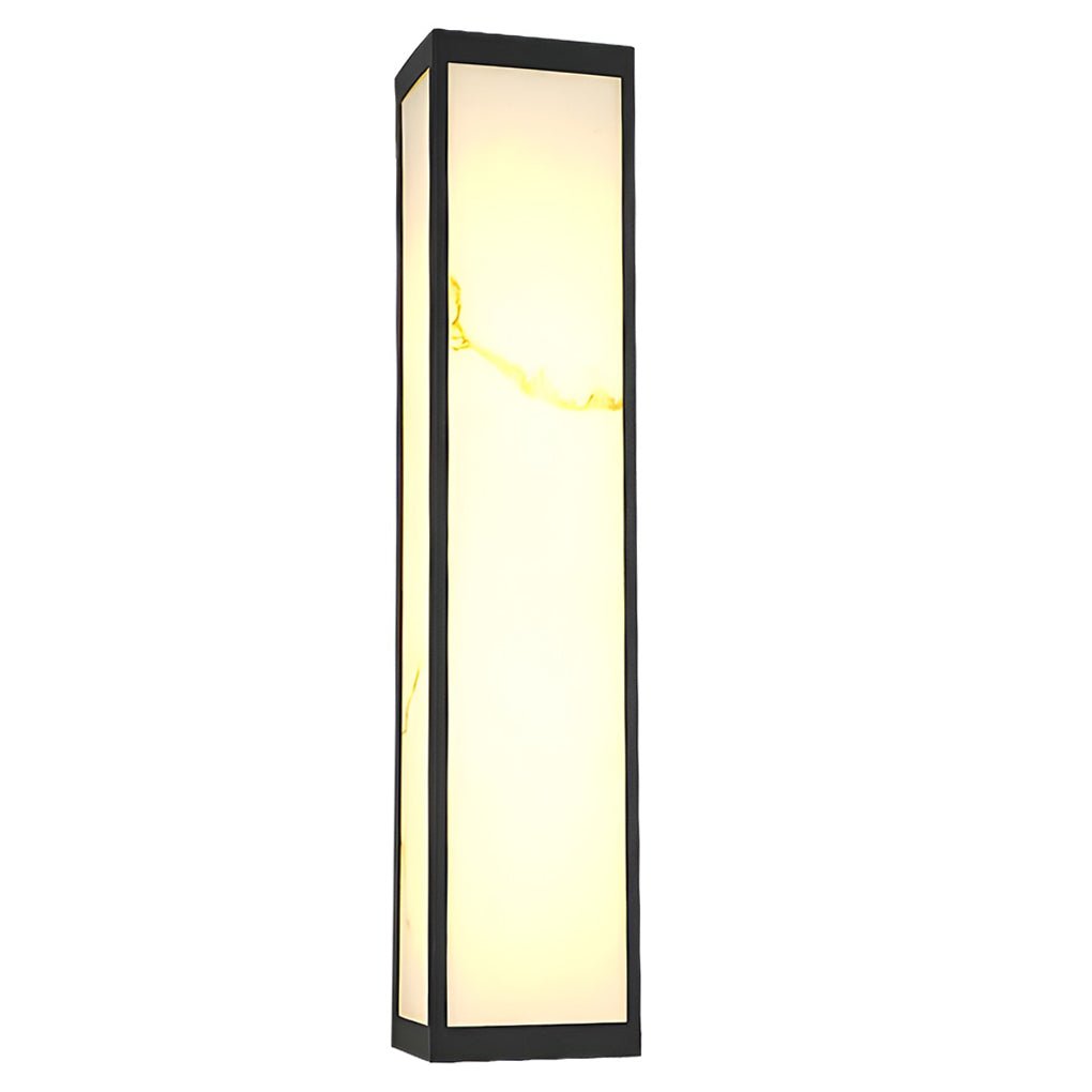 Modern Marble Finish Stainless Steel LED Outdoor Wall Sconce Black IP65 CRI80 4 Heights Courtyard Park Villa