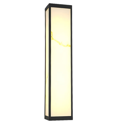 Modern Marble Finish Stainless Steel LED Outdoor Wall Sconce Black IP65 CRI80 4 Heights Courtyard Park Villa