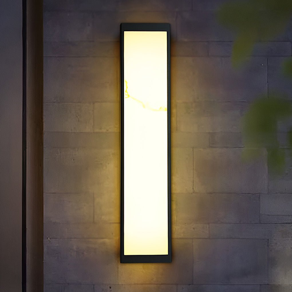 Modern Marble Finish Stainless Steel LED Outdoor Wall Sconce Black IP65 CRI80 4 Heights Courtyard Park Villa
