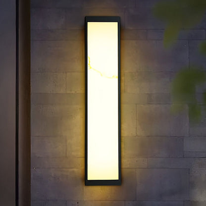 Modern Marble Finish Stainless Steel LED Outdoor Wall Sconce Black IP65 CRI80 4 Heights Courtyard Park Villa