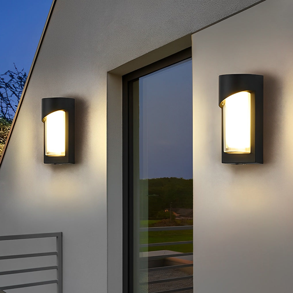 Modern LED Outdoor Wall Sconce Die-Cast Aluminum PC Shade IP55 3000K 2 Styles 2 Sizes Black