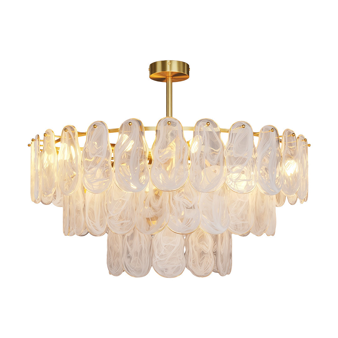 Midcentury Modern Copper Glass Chandelier for Dining Room Luxury Ceiling Lighting