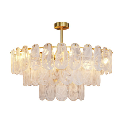 Midcentury Modern Copper Glass Chandelier for Dining Room Luxury Ceiling Lighting