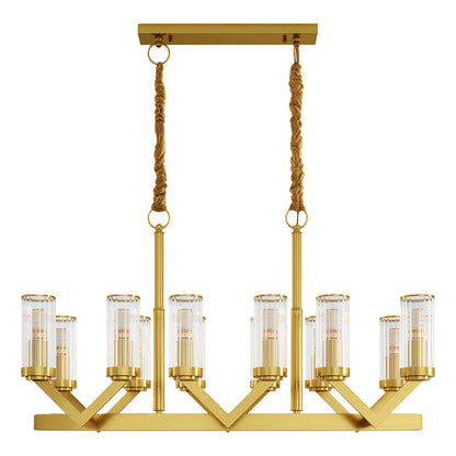 Fluted Cylinder Drop Chandelier