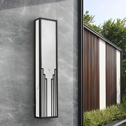 Retro Art Deco Outdoor Wall Sconce Black Stainless Steel LED 3 Sizes IP65