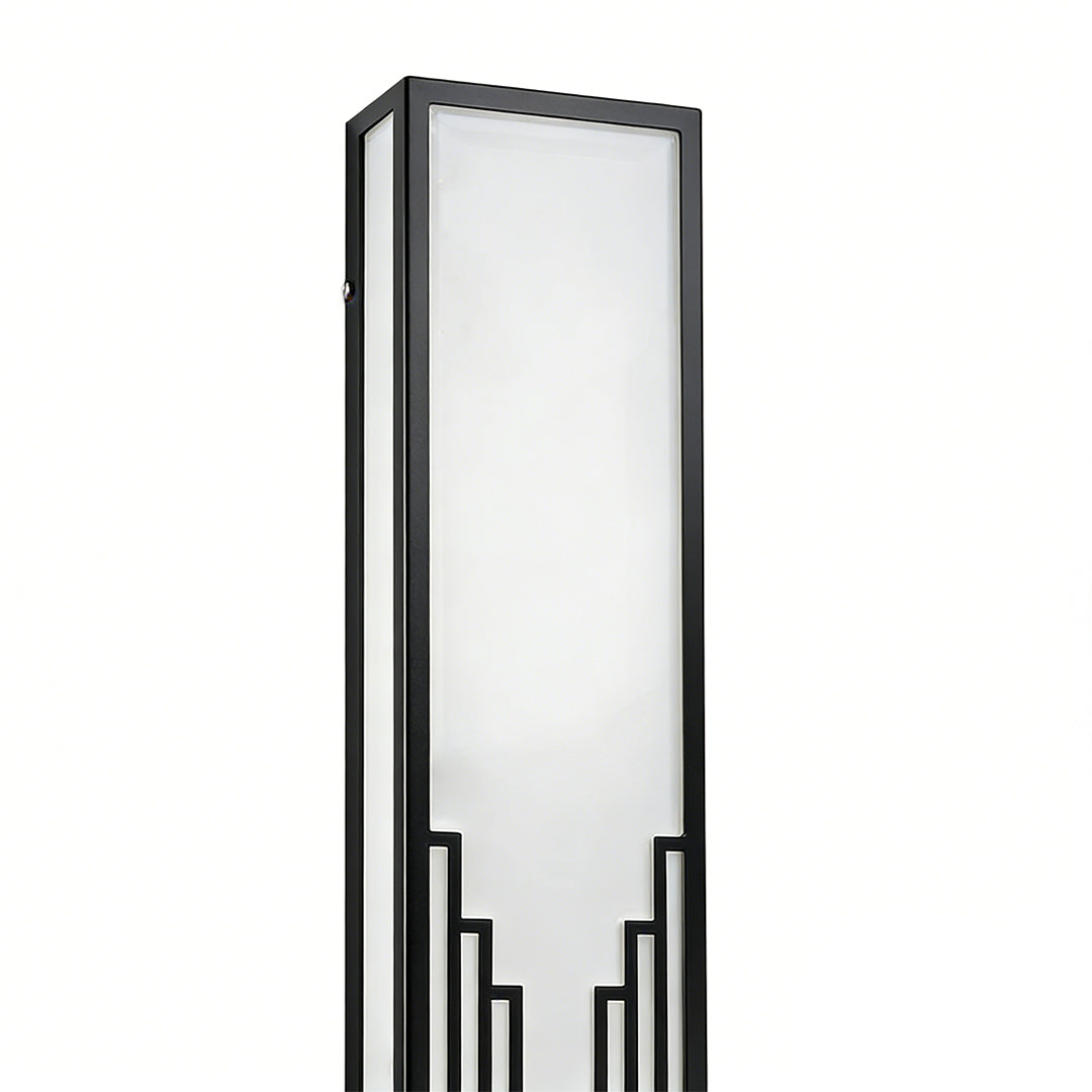 Retro Art Deco Outdoor Wall Sconce Black Stainless Steel LED 3 Sizes IP65