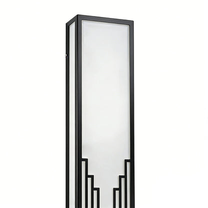 Retro Art Deco Outdoor Wall Sconce Black Stainless Steel LED 3 Sizes IP65