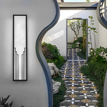 Retro Art Deco Outdoor Wall Sconce Black Stainless Steel LED 3 Sizes IP65