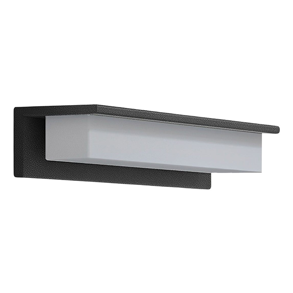 Modern Aluminum PC Outdoor Wall Sconce Black Solar or Hardwired IP54 CRI80 22000mAh 3 Widths Balcony Garden