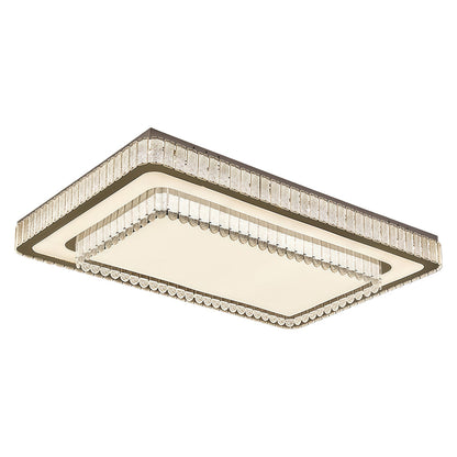 Luxury Crystal Flush Mount Round Square Rectangle Chrome 8 Sizes