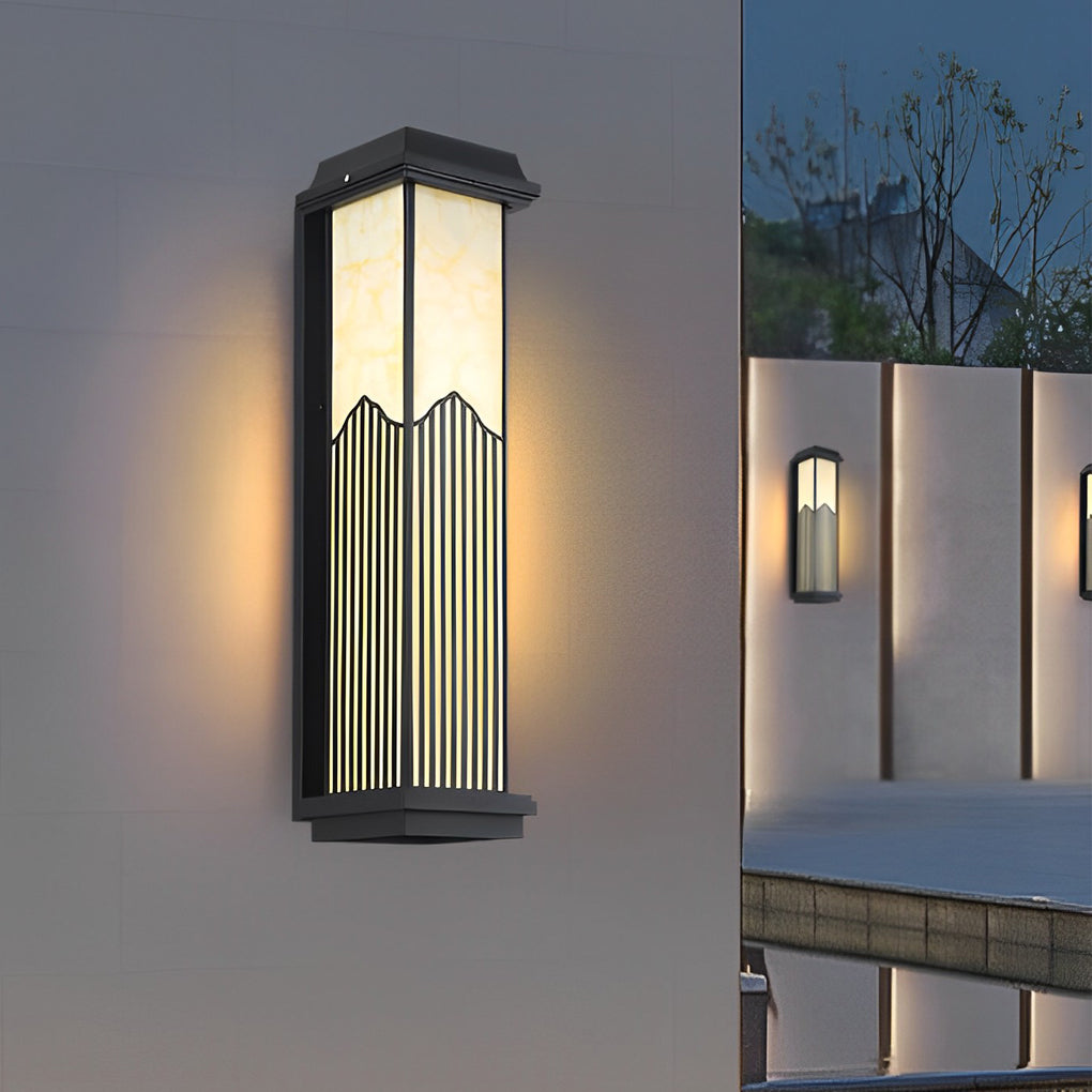 Retro Solar Outdoor Wall Sconce Die-Cast Aluminum Acrylic 4CCT Red Remote IP55 Black 3 Sizes