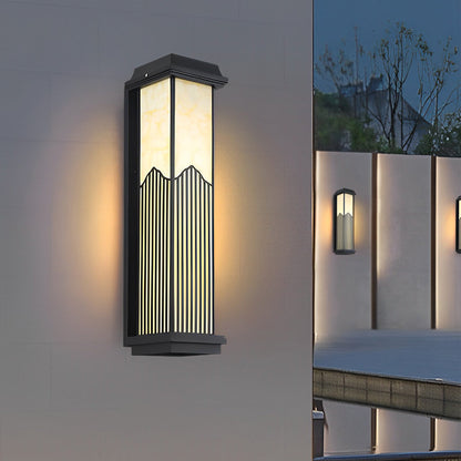Retro Solar Outdoor Wall Sconce Die-Cast Aluminum Acrylic 4CCT Red Remote IP55 Black 3 Sizes