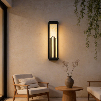 Retro Solar Outdoor Wall Sconce Die-Cast Aluminum Acrylic 4CCT Red Remote IP55 Black 3 Sizes
