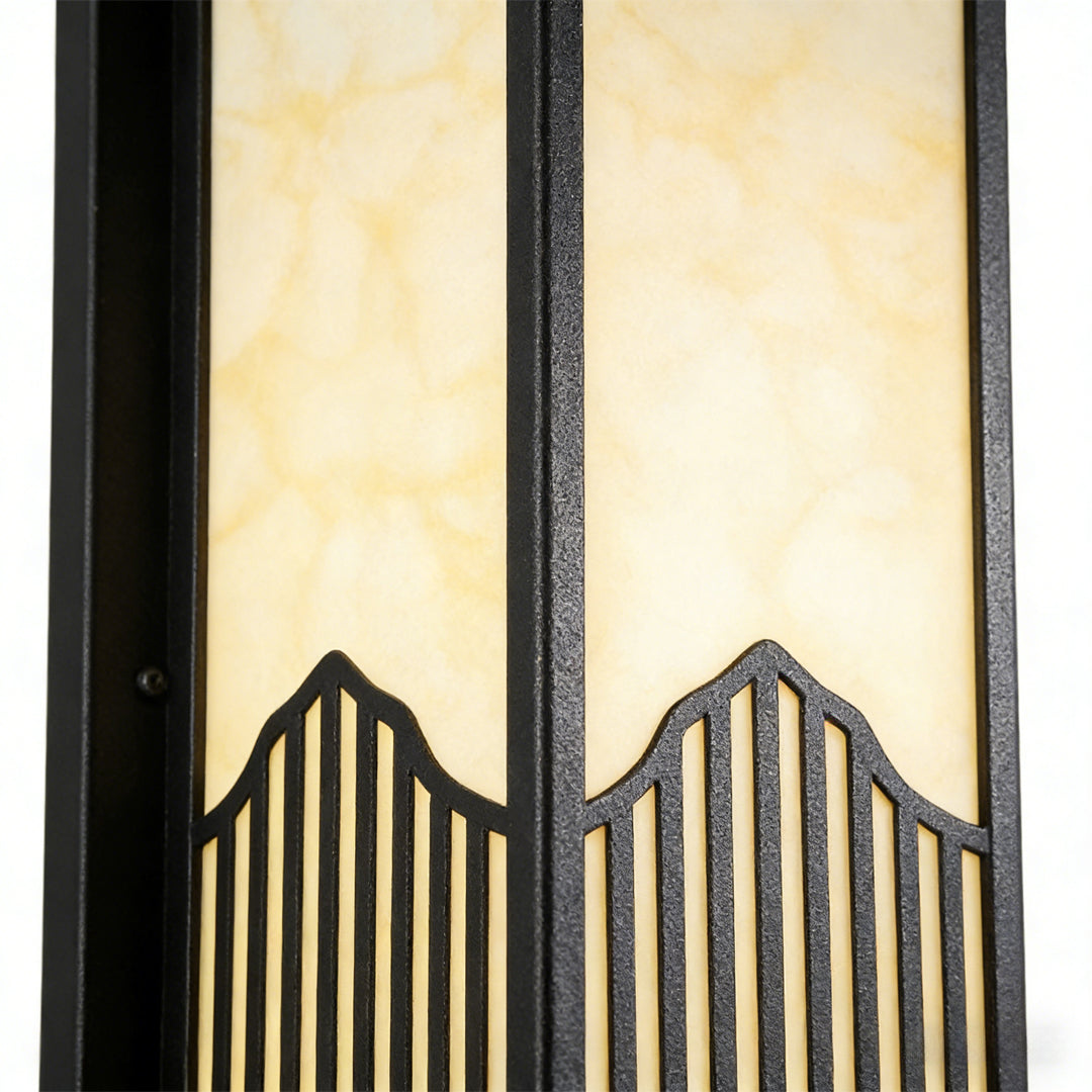 Retro Solar Outdoor Wall Sconce Die-Cast Aluminum Acrylic 4CCT Red Remote IP55 Black 3 Sizes