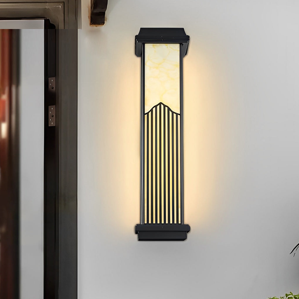 Retro Solar Outdoor Wall Sconce Die-Cast Aluminum Acrylic 4CCT Red Remote IP55 Black 3 Sizes