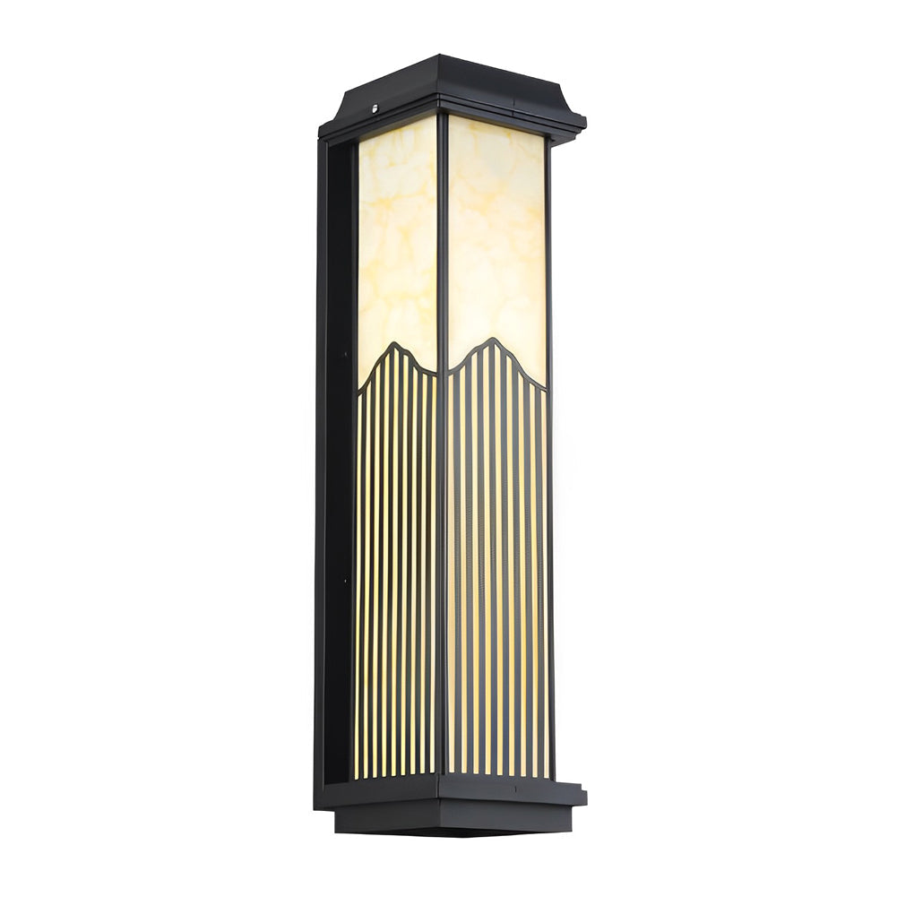 Retro Solar Outdoor Wall Sconce Die-Cast Aluminum Acrylic 4CCT Red Remote IP55 Black 3 Sizes