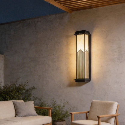 Retro Solar Outdoor Wall Sconce Die-Cast Aluminum Acrylic 4CCT Red Remote IP55 Black 3 Sizes