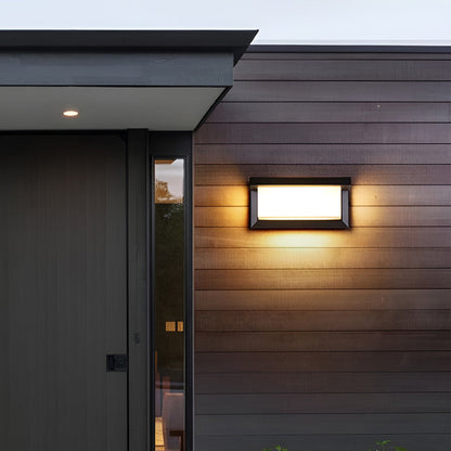 Solar Outdoor Wall Sconce Remote Control 3-CCT LED Black Acrylic 2 Sizes