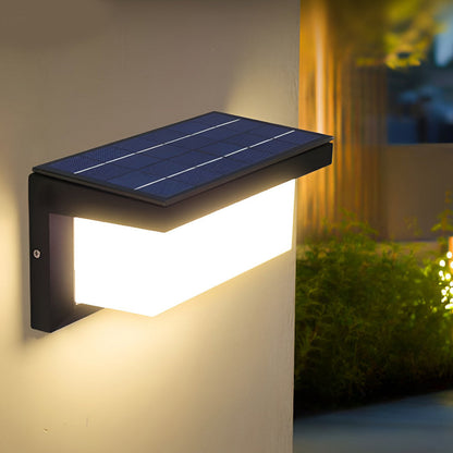 Solar Outdoor Wall Sconce Remote Control 3-CCT LED Black Acrylic 2 Sizes
