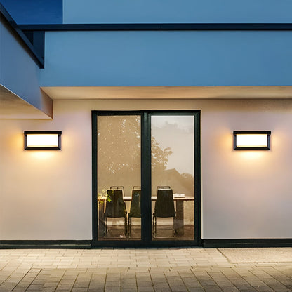 Solar Outdoor Wall Sconce Remote Control 3-CCT LED Black Acrylic 2 Sizes