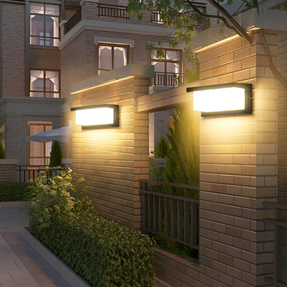 Solar Outdoor Wall Sconce Remote Control 3-CCT LED Black Acrylic 2 Sizes
