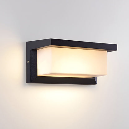 Solar Outdoor Wall Sconce Remote Control 3-CCT LED Black Acrylic 2 Sizes