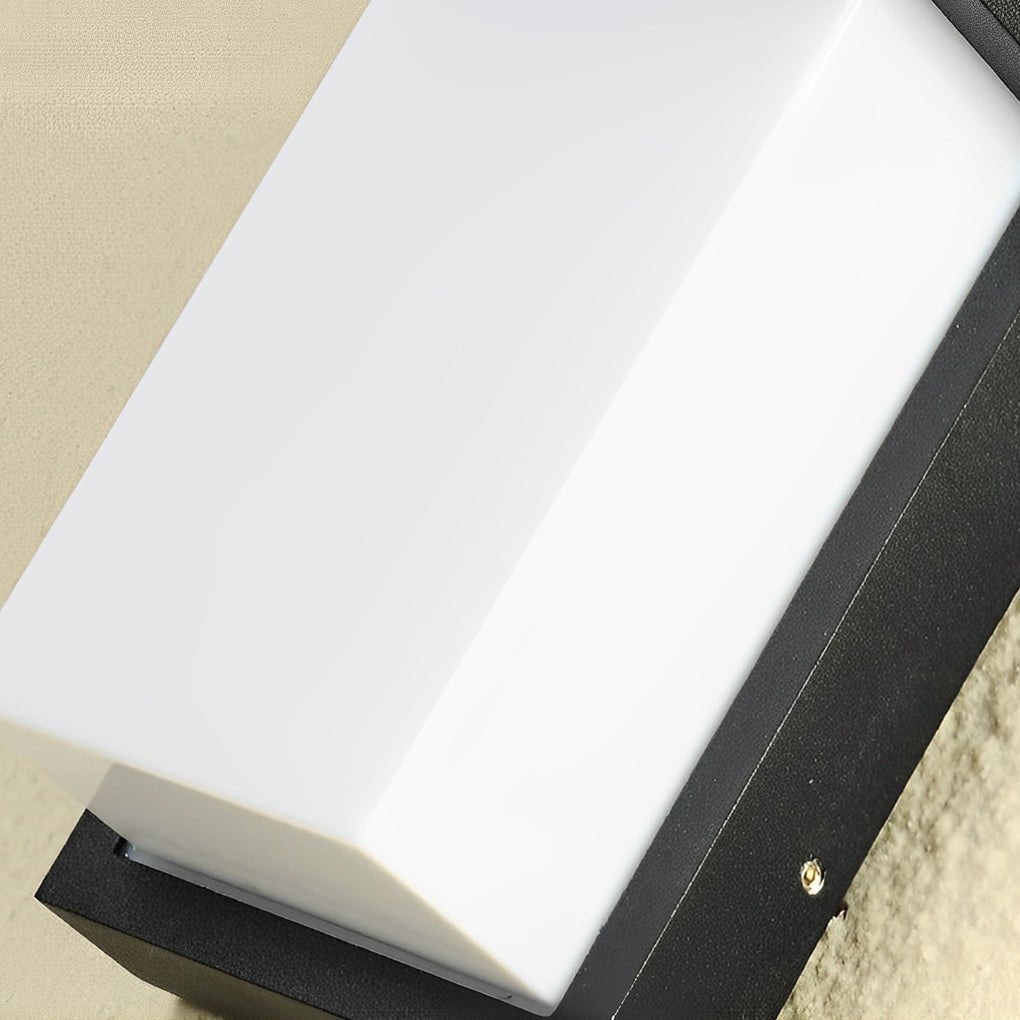Modern Black Rectangular Outdoor Wall Sconce LED 10W Warm or Cool White IP54
