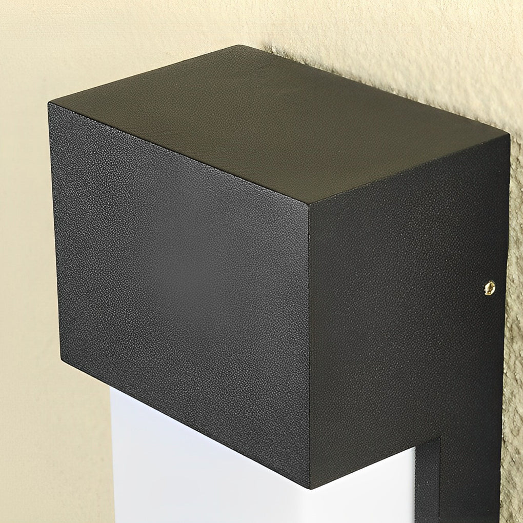 Modern Black Rectangular Outdoor Wall Sconce LED 10W Warm or Cool White IP54
