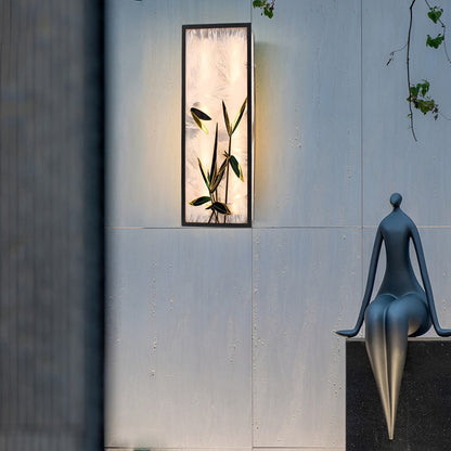 Retro Outdoor Wall Sconce Floral Leaf Pattern Galvanized Steel LED 3000K IP54