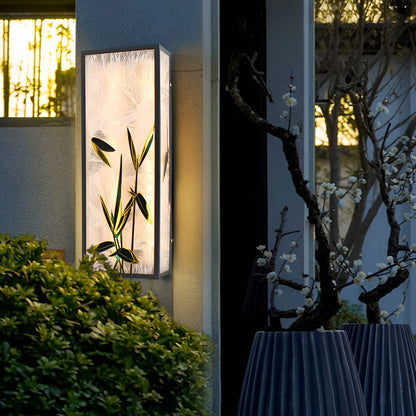 Retro Outdoor Wall Sconce Floral Leaf Pattern Galvanized Steel LED 3000K IP54
