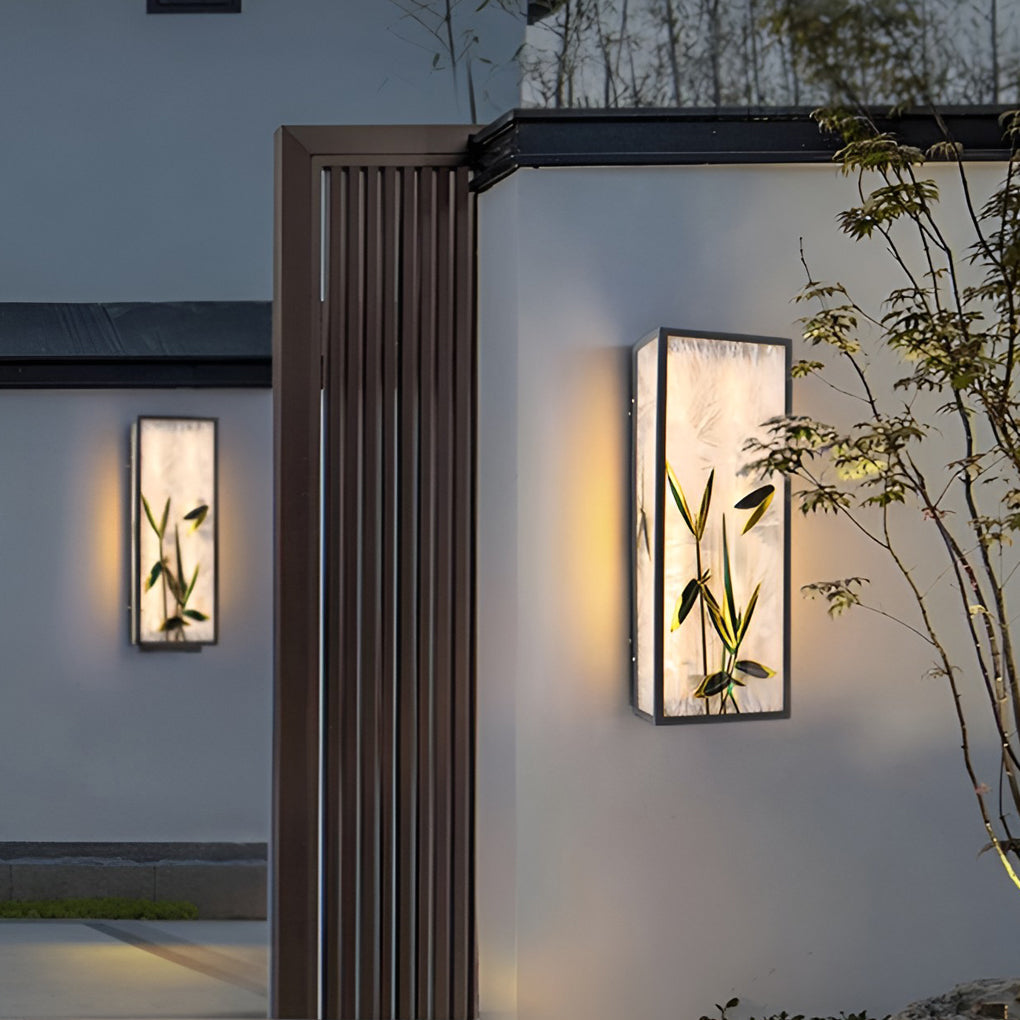 Retro Outdoor Wall Sconce Floral Leaf Pattern Galvanized Steel LED 3000K IP54