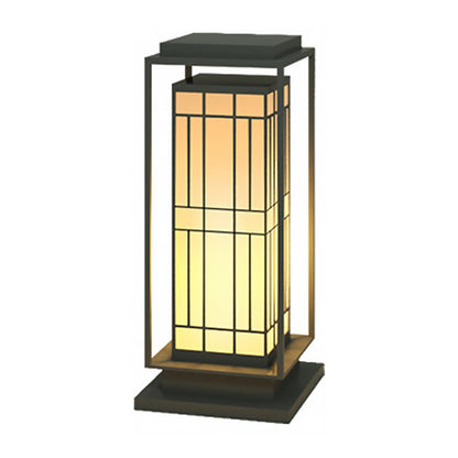 Asian Inspired Solar LED Bollard Light Waterproof Outdoor Pathway Courtyard Lighting Stainless Steel IP54