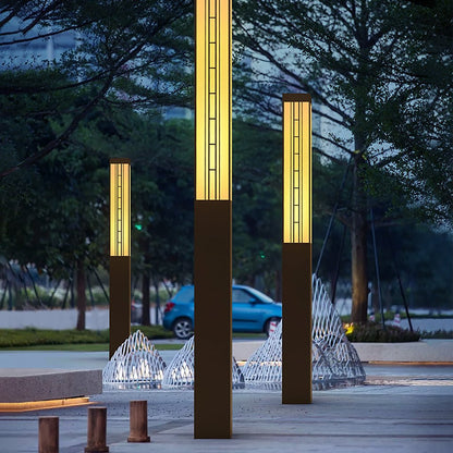 LED Marble Bollard Light Vintage Artistic Outdoor Light