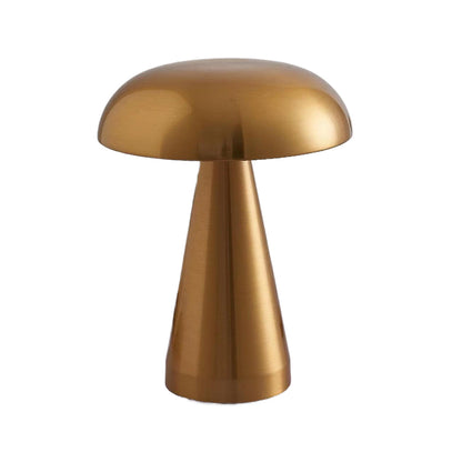 Rechargeable Retro Mushroom Metal Table Lamp Dimmable Touch 8-10H Gold Silver Rose Gold 2 Styles